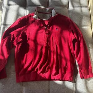 Youth medium red ralph lauren quarter Zip